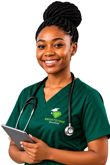 Health worker in a green uniform